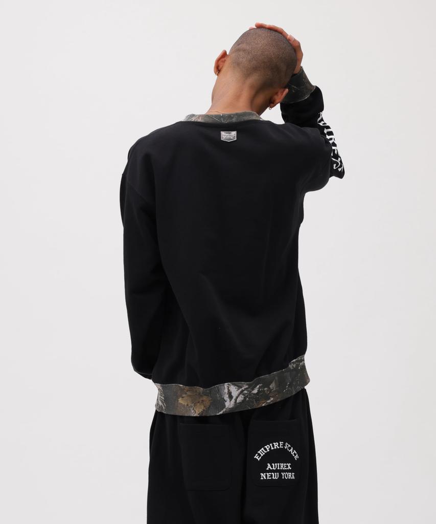 AVIREX CREW NECK SWEAT REAL TREE CAMO XL Black 783-6132003