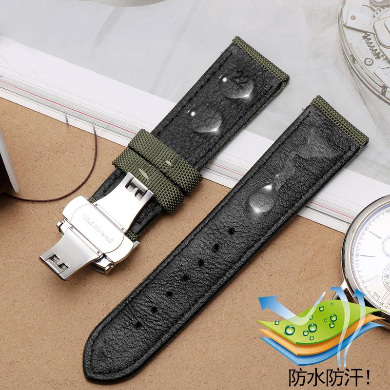 For Omega Seiko Casio Tissot Watch Strap 19mm 20mm 22mm 23mm 24mm Nylon Leather Wrist Band Men's Waterproof Canvas Bracelet Belt