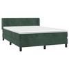 3131024 vidaXL Lit à sommier tapissier et matelas Vert foncé 140x200cm Velours