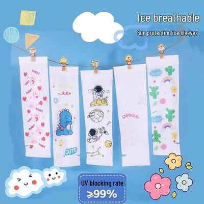 Mangas de Hielo de Seda con Protección UV para Niños - Transpirables, Finas, Estilo Verano para Niños y Niñas