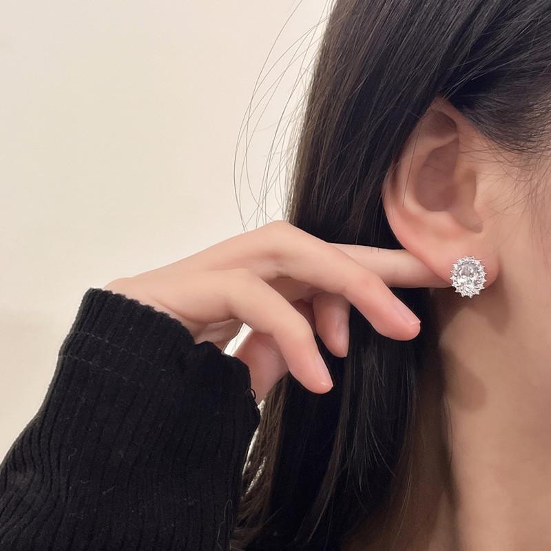 Retro Irregular Blue Heart S925 Silver Earrings - Trendy High-End Contrast Color Design