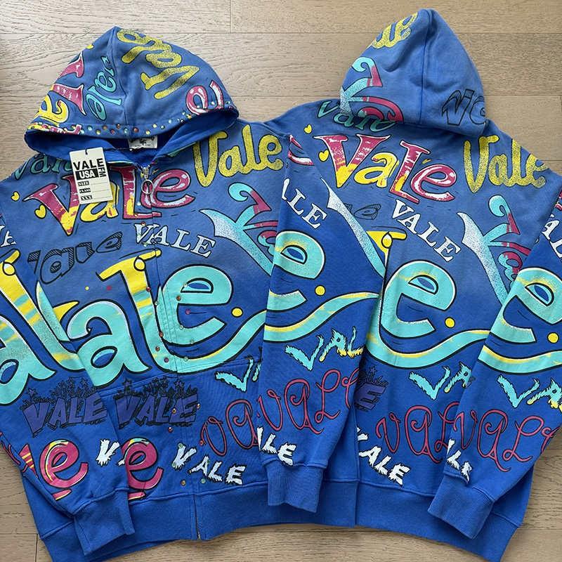Winter Fashion Graffiti Print Hooded Sweatshirt Loose Fit Men Women Streetwear