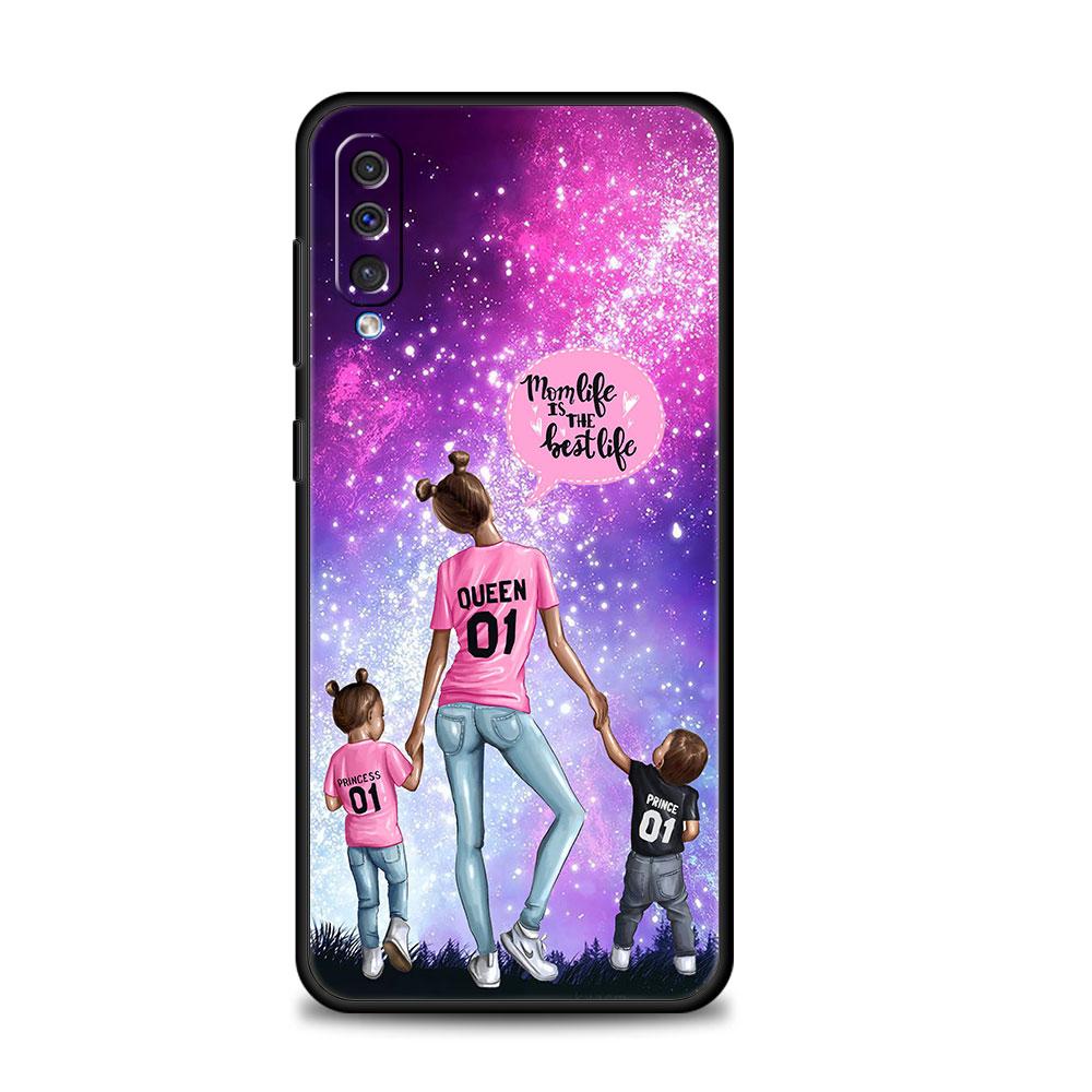 Capinha Cellphone Funda Fashion Girl Super Mom Baby For Samsung Galaxy A50 A10s A70 A30 Note 20 Ultra 10 A20e A40 A20s A10