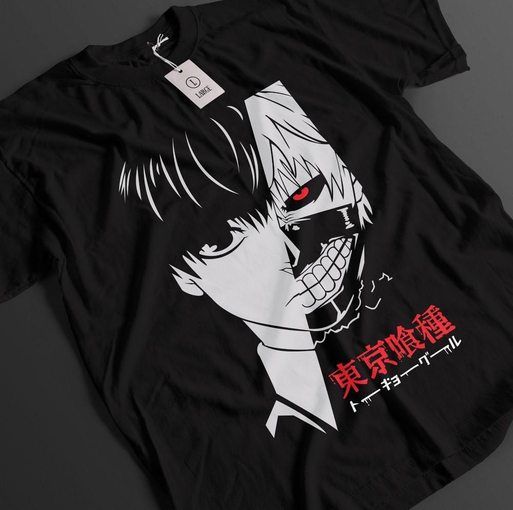 Tokyo Ghoul Shirt Kaneki Ken Tshirt Touka T-Shirt Juuzou Top Horror Anime Tee