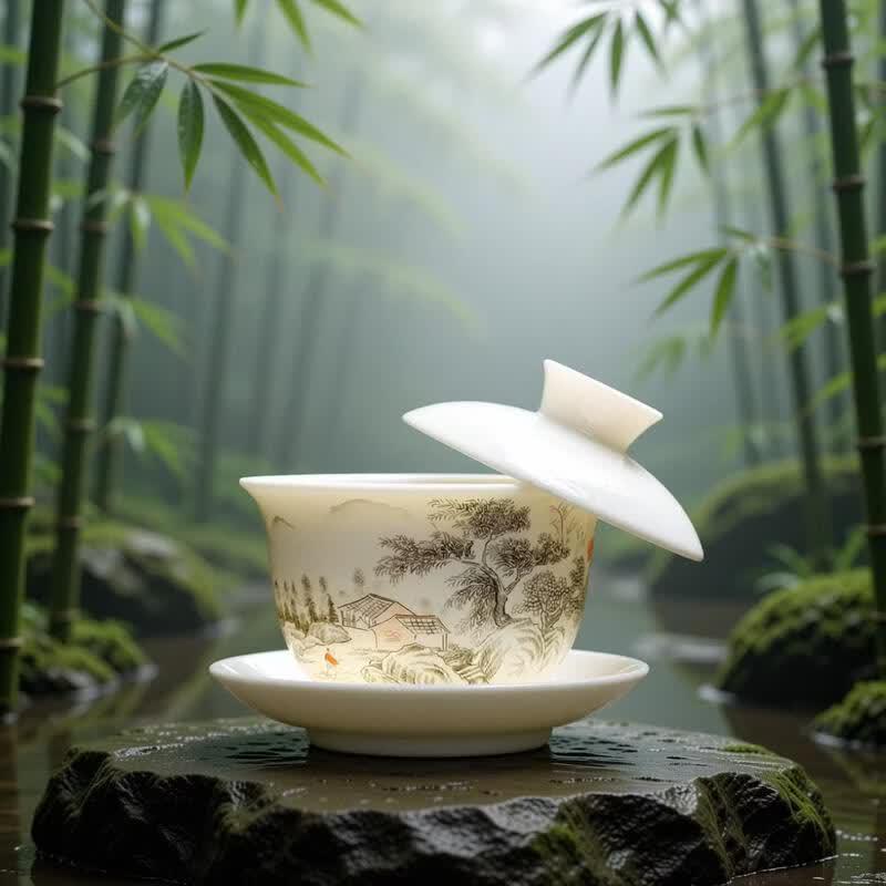 UOSO Hovering Rotating Ceramic Gaiwan