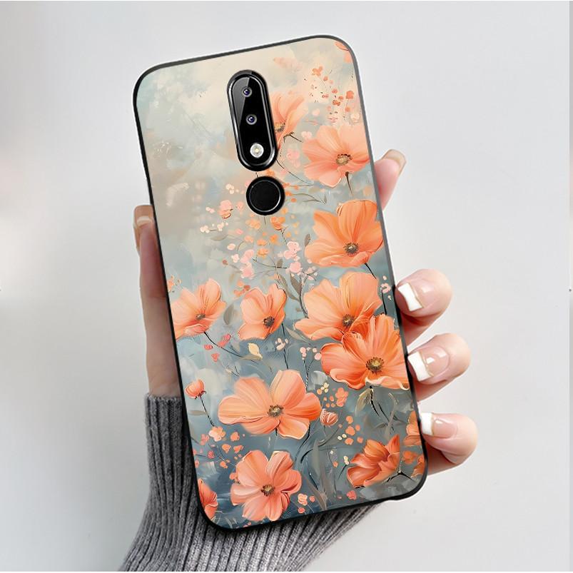 Silicone Case For Nokia X5 X6 5.1 Plus 6.1 Plus Phone Case Luxury Fashion Butterfly Flowers Soft Slim Black Jelly Cover Casing