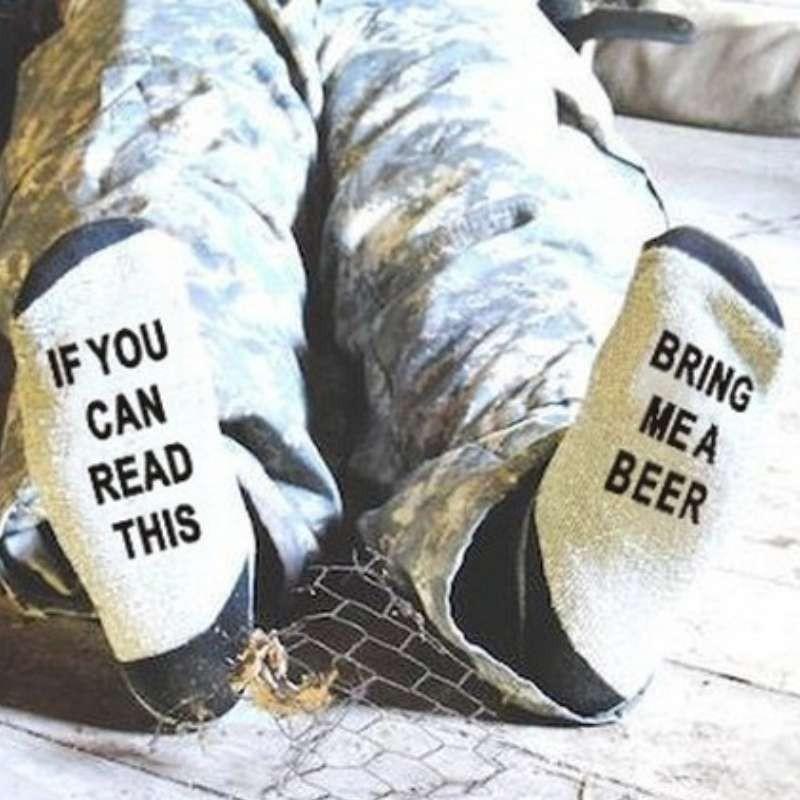 If You Can Read This Unisex Cotton Mid-calf Socks With Embroidered English Letters Breathable Shaping Sweat-absorbing