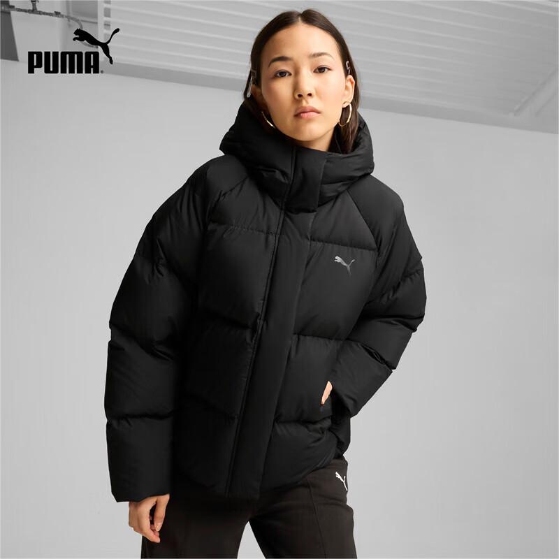 Женская легкая пуховая куртка PUMA с капюшоном XL чёрный