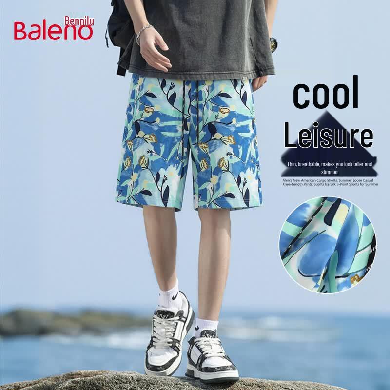 Baleno Men s Floral Print Resort Beach Shorts L
