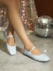 Fashion 2025 Elegant Woman Square Toe Lolita Lady Barefoot Boat Gold Flats Elegant Soft Sole Ballerina Party Mary Jane Shoes