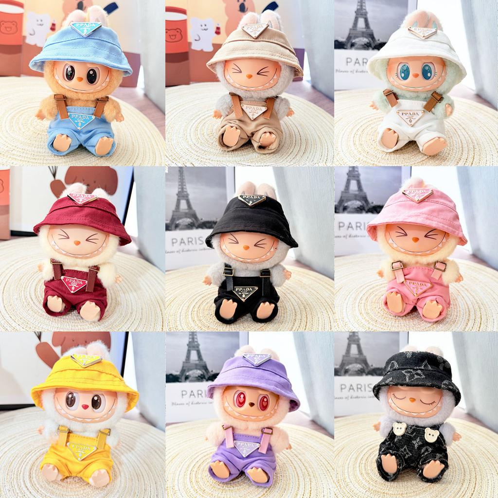 17cm Labubu Doll's Clothes Denim Four Leaf Clover Set Outfit Accessories Clothing DIY Kids Gift Sweet Princess (Excluding Dolls)