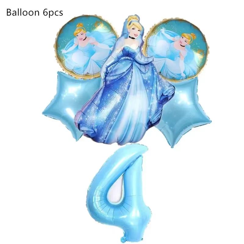 Cinderella Birthday Party Decoration Princess Balloons Cups Plates Banner For Girls Party Favor Gifts Baby Shower Photo Props