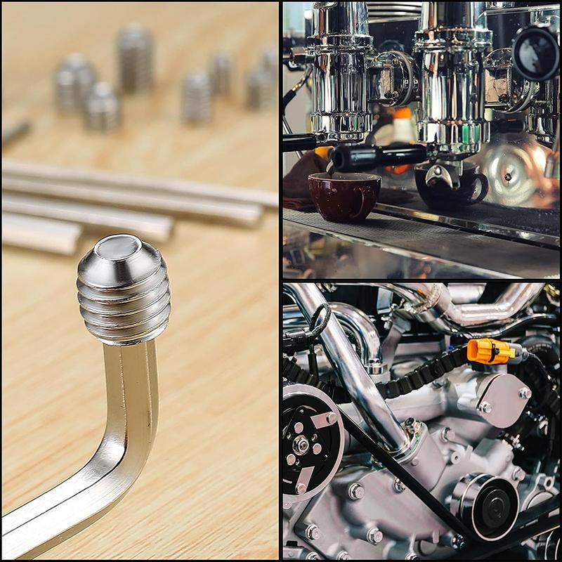 240 Τεμάχια Βίδες Ρυθμίσεως (Grub Screws) σε Κουτί Αποθήκευσης, Βίδες από Ανοξείδωτο Ατσάλι με Κωνική Άκρη, Βίδες με Εξάγωνη Κεφαλή και Εσωτερική Εξάγωνη Υποδοχή, Ποικιλία με Κλειδί