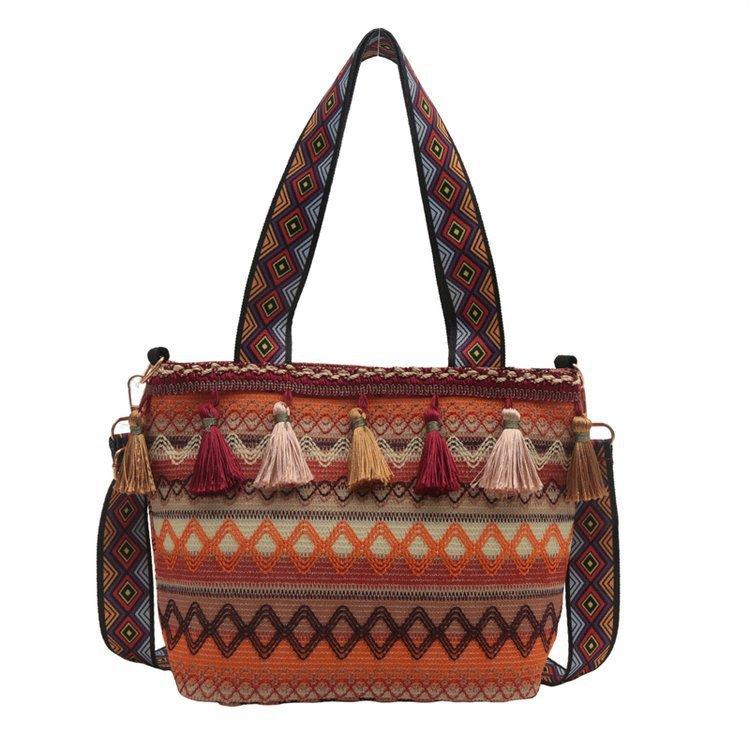 Trendy and Retro Crossbody Bag Summer Fringed Single-shoulder Women's Bag Large-capacity Tote Bag