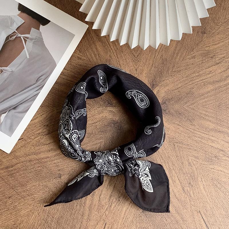 Silk Scarf Neck Small Square Scarf High Sense Summer New Thin Shirt Small Scarf Scarf Shawl Headscarf Headband