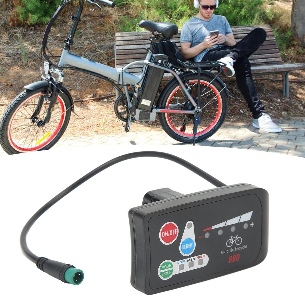 Electric Bicycle Display ABS Lightweight LED Display Meter With Waterproof Connector for Modification 48V
