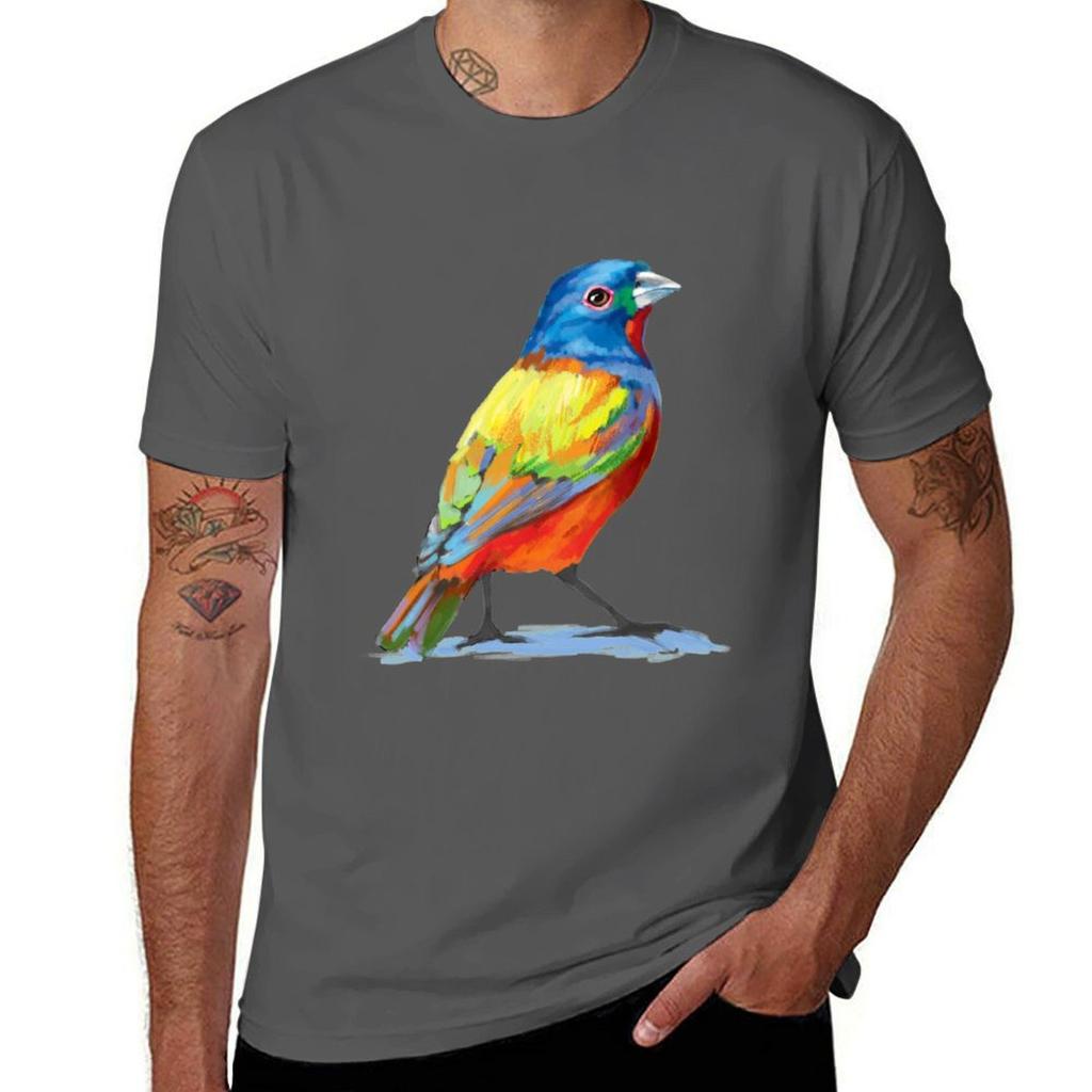 Painted Bunting Colorful Bird Tshirt Cotton T Shirt Pack T Shirt Unisex 100 Cotton Luxury Brand Unisex T Shirts Cotton Tshirt