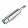 4-Pack 3-Pin XLR Female to 6.35mm Stereo Male Plug TRS Audio Cable Mic Adapter