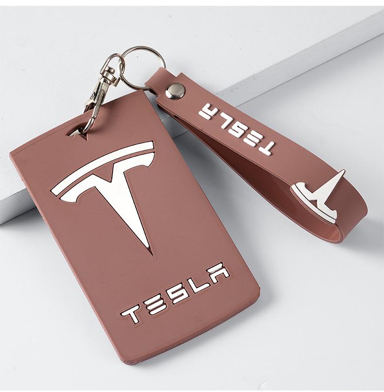 DHKOR1 For Tesla Model 3/y Car Key Card Holder Durable Silicone Protection Case Full Cover Wear Resistant Dust Proof Auto Accessories