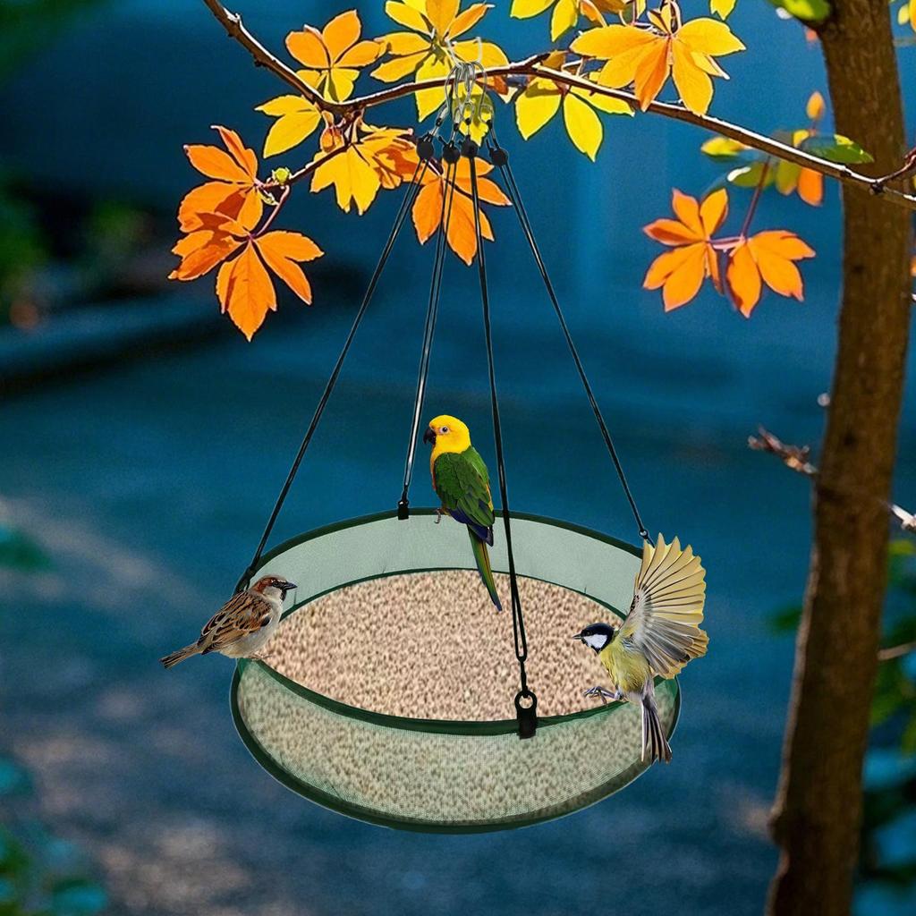Bird Feeder Tray Attracting Birds Birds Food Catcher Hummingbird Feeder with Hanging Chain for Balcony Backyard Garden Yard