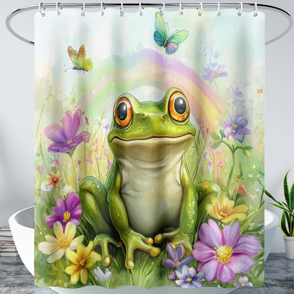 Cute Cat Cartoon Pet Cat Kitten Bathroom Curtain,Cat Paw Print Cat Lover Bath Curtain Polyester Waterproof Bathroom Curtain Wi