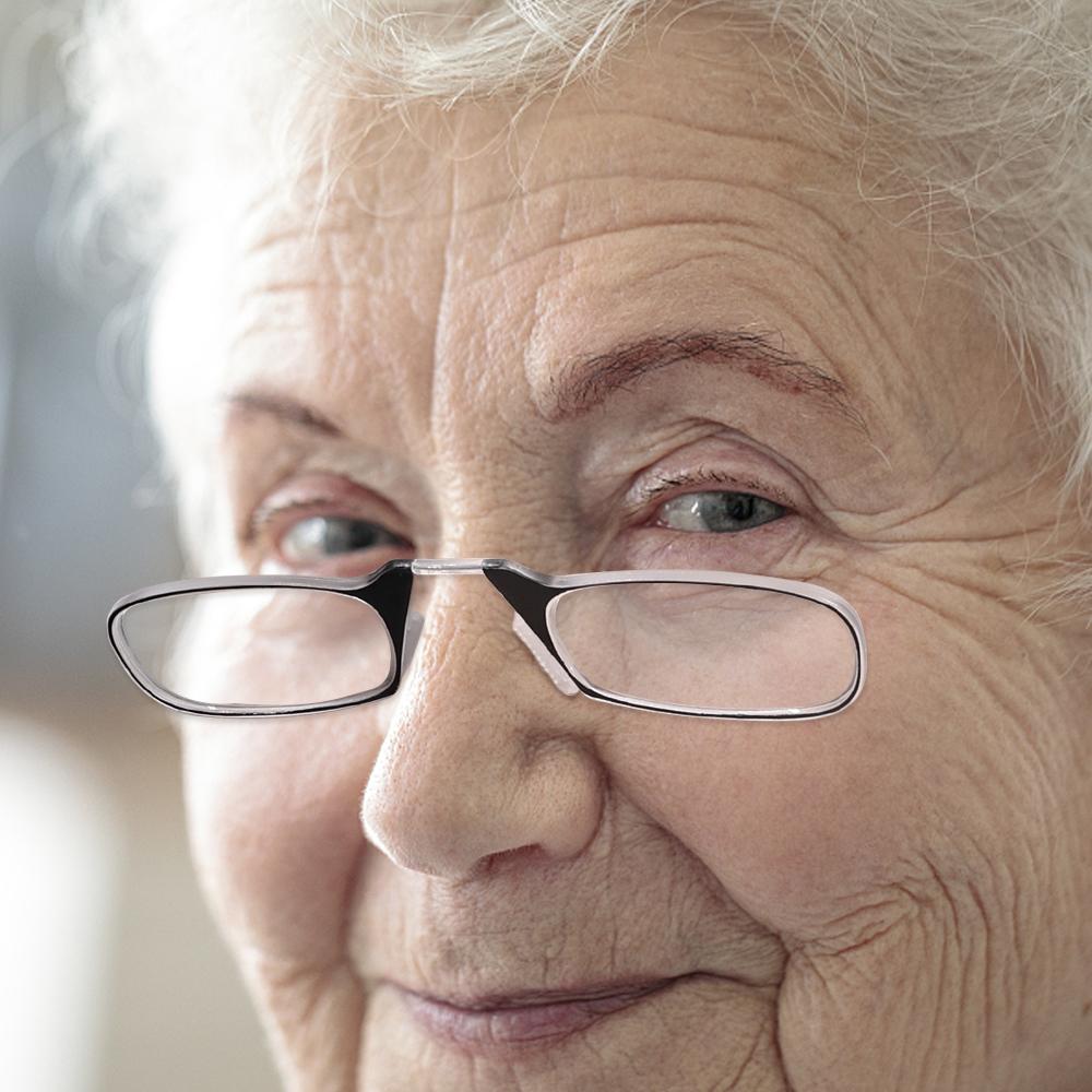 משקפי קריאה עם קליפס לאף גברים נשים משקפי היפראופיה ניידים משקפיים שקופים משקפיים מתקפלים עם מחזיק מפתחות +1.0 עד +3.0