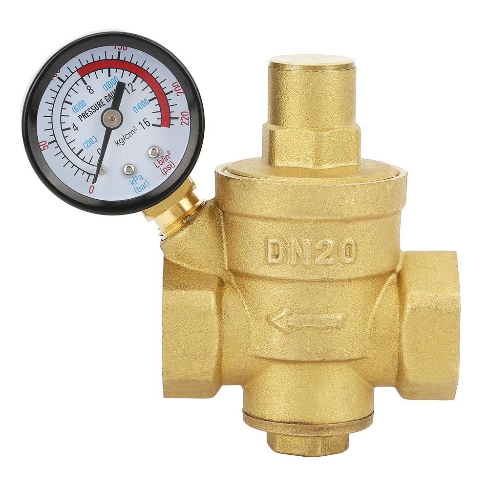 

DN20 Adjustable Brass Water Pressure Regulator with Gauge Meter