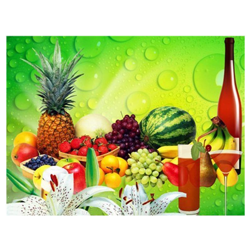 5D Diy Diamond Painting Fruit Set Kit Full Drill Round Diamond Embroidery Mosaic Picture of Rhinestones Home Decoration