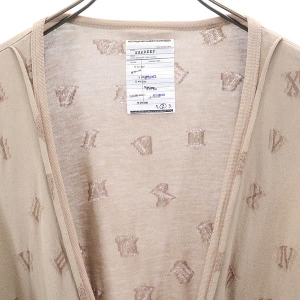 SHAREEF made in Japan Logo Long sleeve Cut 2 Brown V-neck cardigan Men's Used