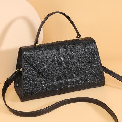 Luxury Genuine Leather Women Tote Bag Designer Crocodile Cowhide Ladies Shoulder Messenger Bag Fashion Female Handbag Sac A Main