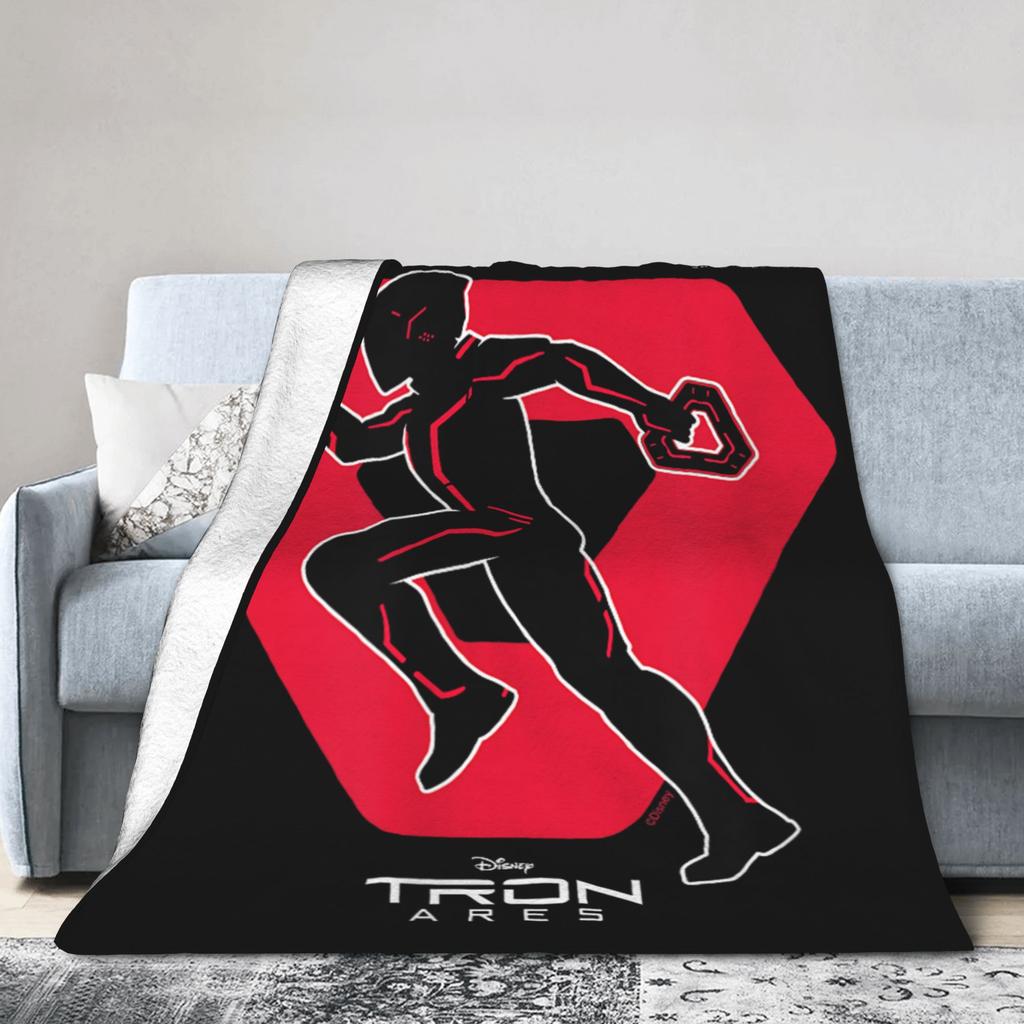 TRON Ares Dillinger Systems Flannel Blanket Runner Identity Disc Fashion Throw Blankets for Home 150*125cm Lightweight