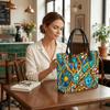  Stained Glass Pattern Tote Bag Fashion Casual Large Capacity Daily Use Handbag