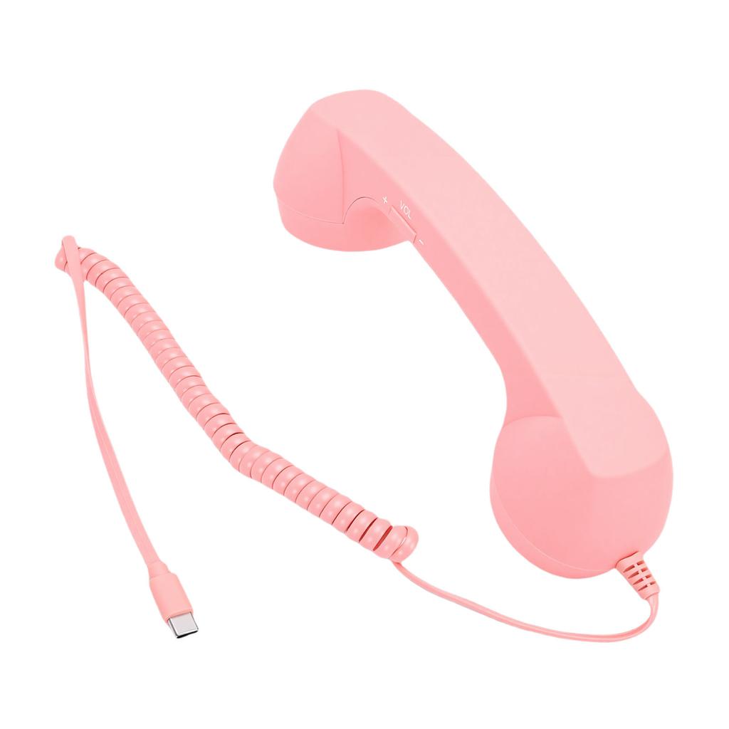 Retro-Telefonhörer Typ C Vintage Kabelgebundener Stecker in Handheld-Handy-Empfänger mit Lautsprecher und Mikrofon für Handy