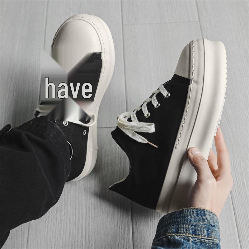 Men's Thick-Soled Height-Boost Canvas Shoes - New Casual High Street Platform Derby X273