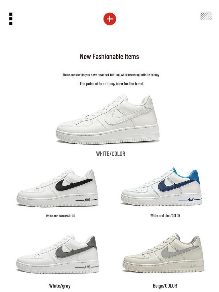 AJ 2024 Herren Air Force One Freizeit-Sneaker - Vielseitig, Dicksohlig, Weiße Schuhe für Paare