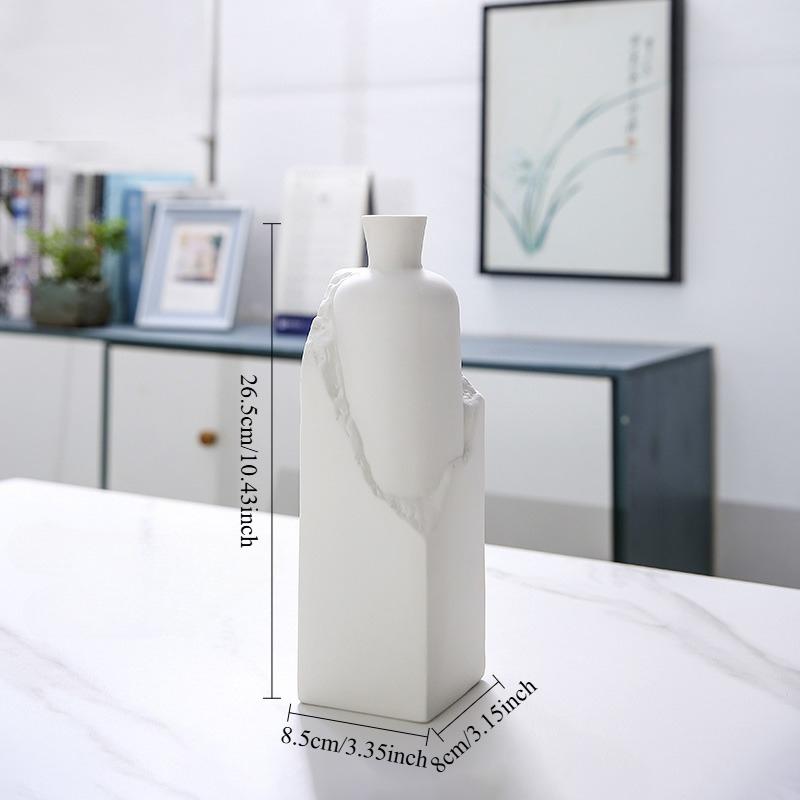 Nordic Minimalist White Ceramic Vase Decoration Living Room Bedroom Dining Table Flower Arrangement Decoration Modern Home Decor
