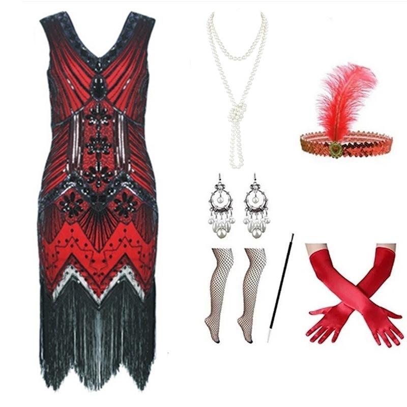 1920s Gatsby-Inspired Beaded Sequin Fringe Dress - Retro Evening Style for Women
