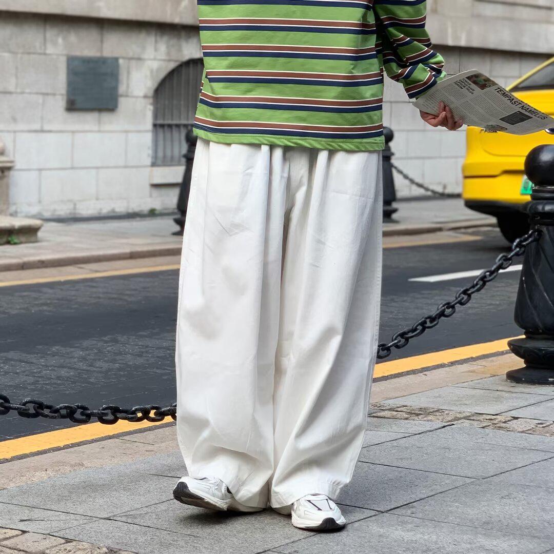 

Мужской американский ретро хай-стрит комбинезон с широкими штанинами - Модный тренд 2024 L белый