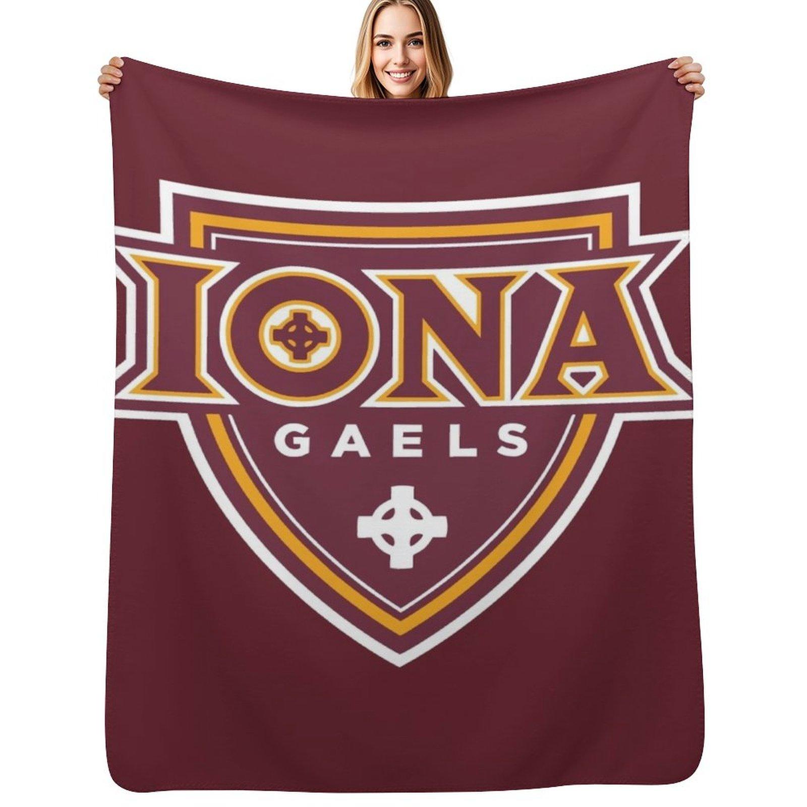 Logo IG - Iona Gaels Throw Blanket Faux Fur Soft Warm Blanket for Bed Size: 75*100cm, Weight: 230 GSM