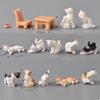 Manatom Moss Terrarium Figures Animals Animal Figures Terrarium Mini Figures Cat Mascot Figurines 15 Pieces