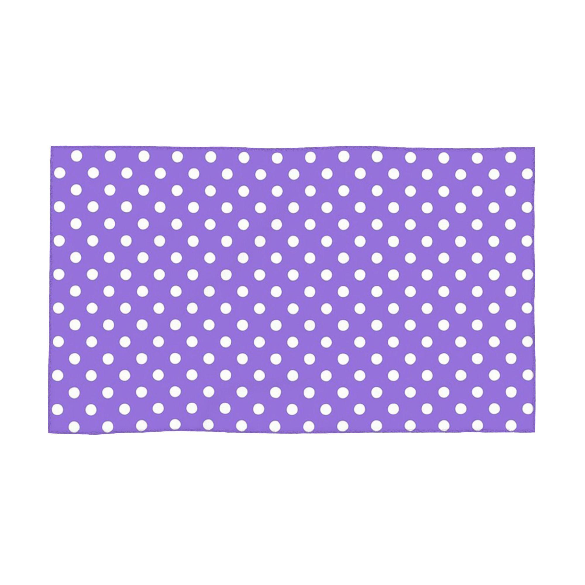 

white polka dots over purple Soft Face Towel Quick Dry Pool Bath Cotton Towels Absorbent Quick W40*H60(CM)
