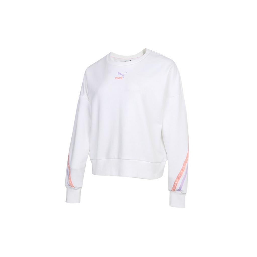 Puma Logo Casual Sports Crewneck Sweatshirt Women sweatshirt White 531078-02