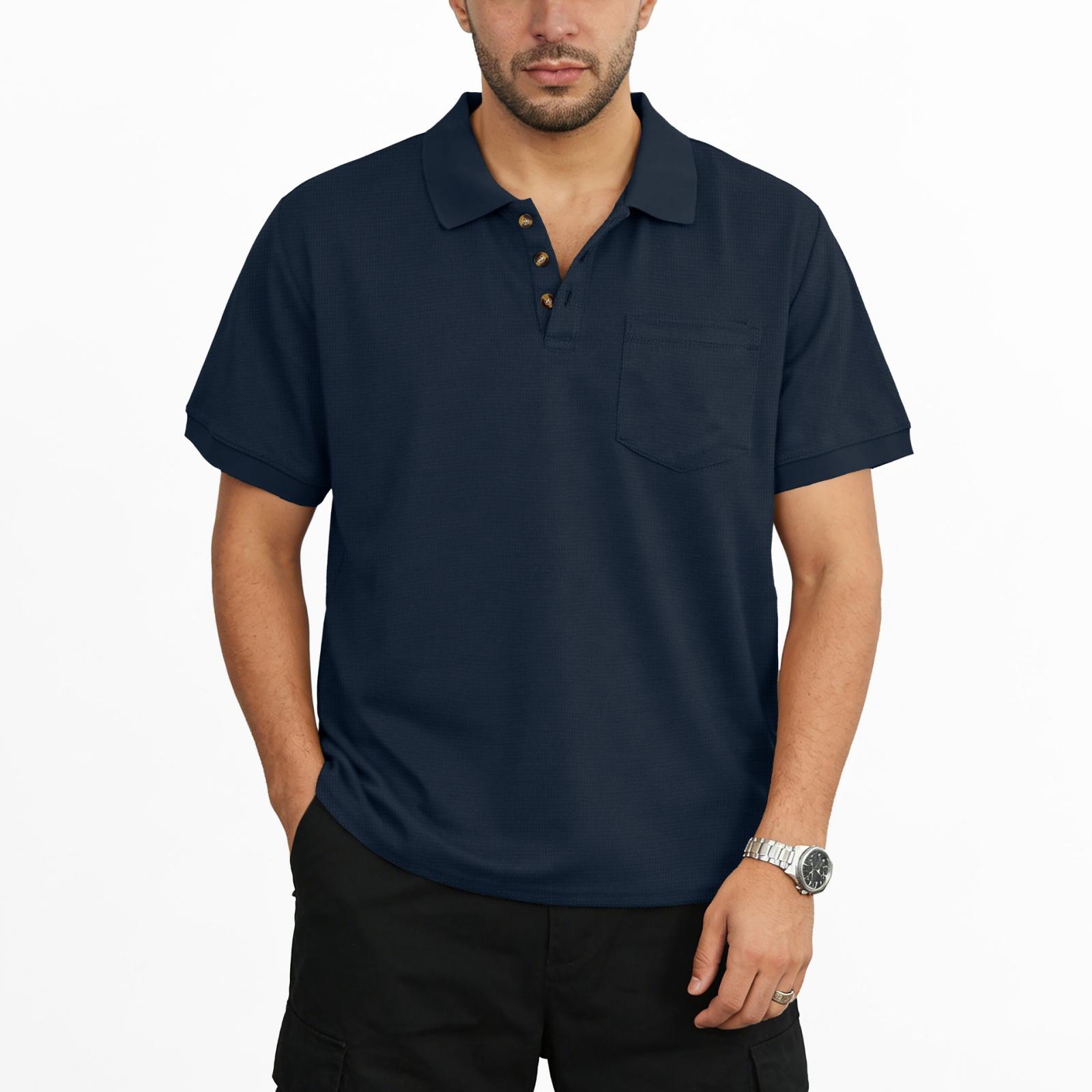 

Men’s Short Sleeve Polo Shirt with Classic Collar and Button Placket Casual Fit Pullover Top for Everyday Wear XL
