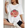 Teaching Is Berry Sweet Strawberry Print T-Shirt White Casual Wear For Teachers And Students