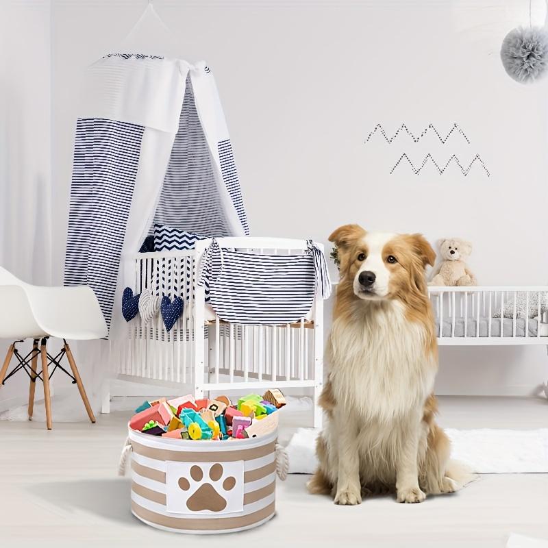 Pet Toy Storage Box - Dog Accessories Organizer With Rope Handle For Toys, Clothes & Cleaning Supplies