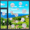 36PCS Circle Window Clings - Anti-Collision Window Decals To Save Birds from Window Collisions,Non Adhesive Prismatic Vinyl Window Clings, Rainbow