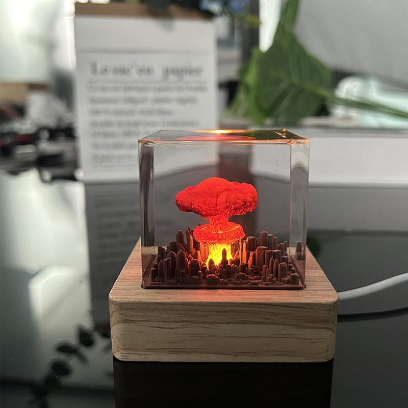 Kreative Nuklearleuchten Harz Pilzwolke Lampe USB Atombombe Nachtlicht Heimdekoration Weihnachtsgeschenke Tischlampe