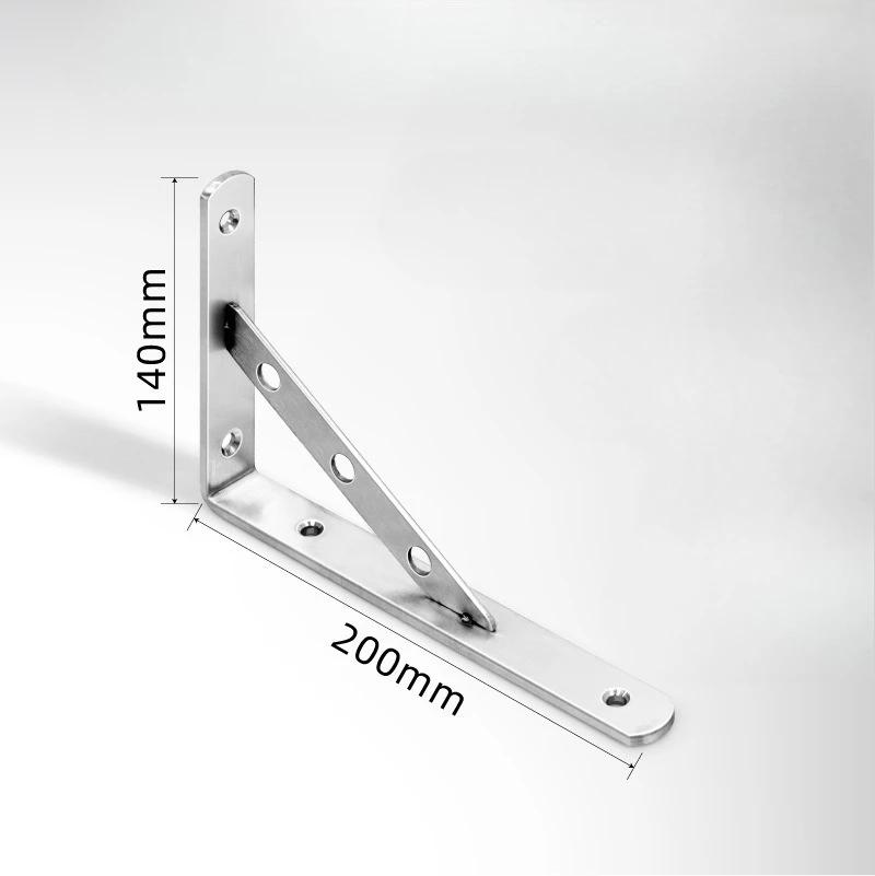 3mm 90° Stainless Steel Corner Bracket - Heavy Duty Wall Support for Shelves Partitions Triangular Layer Board Bracket organizer