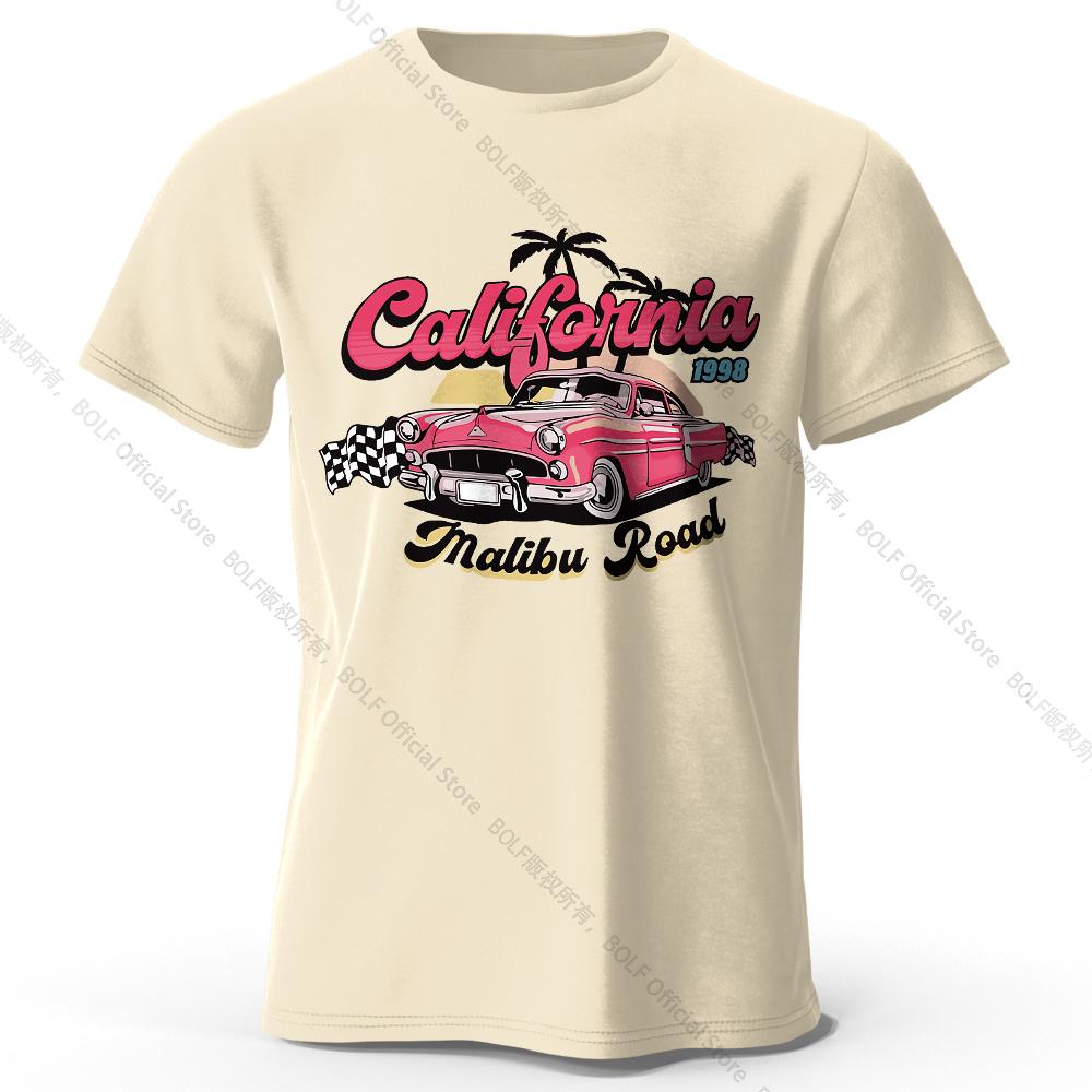 

Pink Vintage Car T-Shirt 100% Cotton Retro Vacation Graphic Tee for Women and Girls Summer Holiday Style 4XL