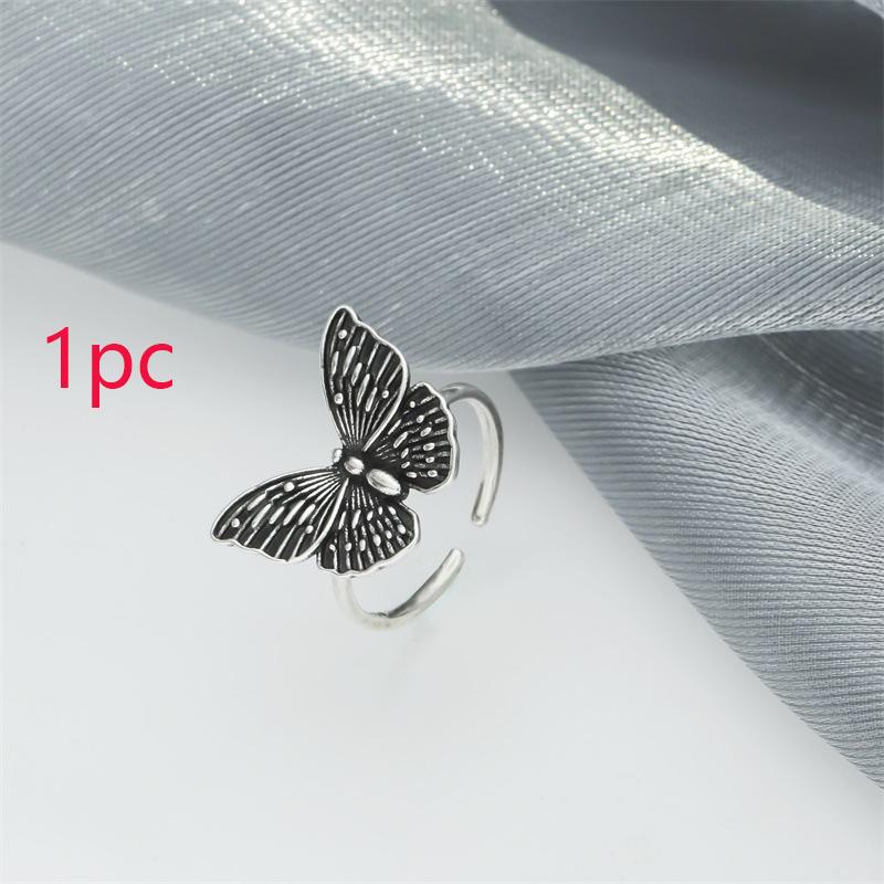 Vintage Butterfly Metal Punk Rings Set for Women Girls Party Jewelry Gifts Fashion Accessories Buckle Female Index Finger Ring